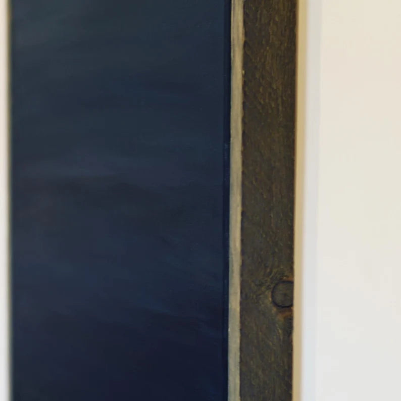 Mid-century modern wall art• Wood Frames• Two dark blue turquoise white painting• Original artist• large oversized art• custom frame• modern