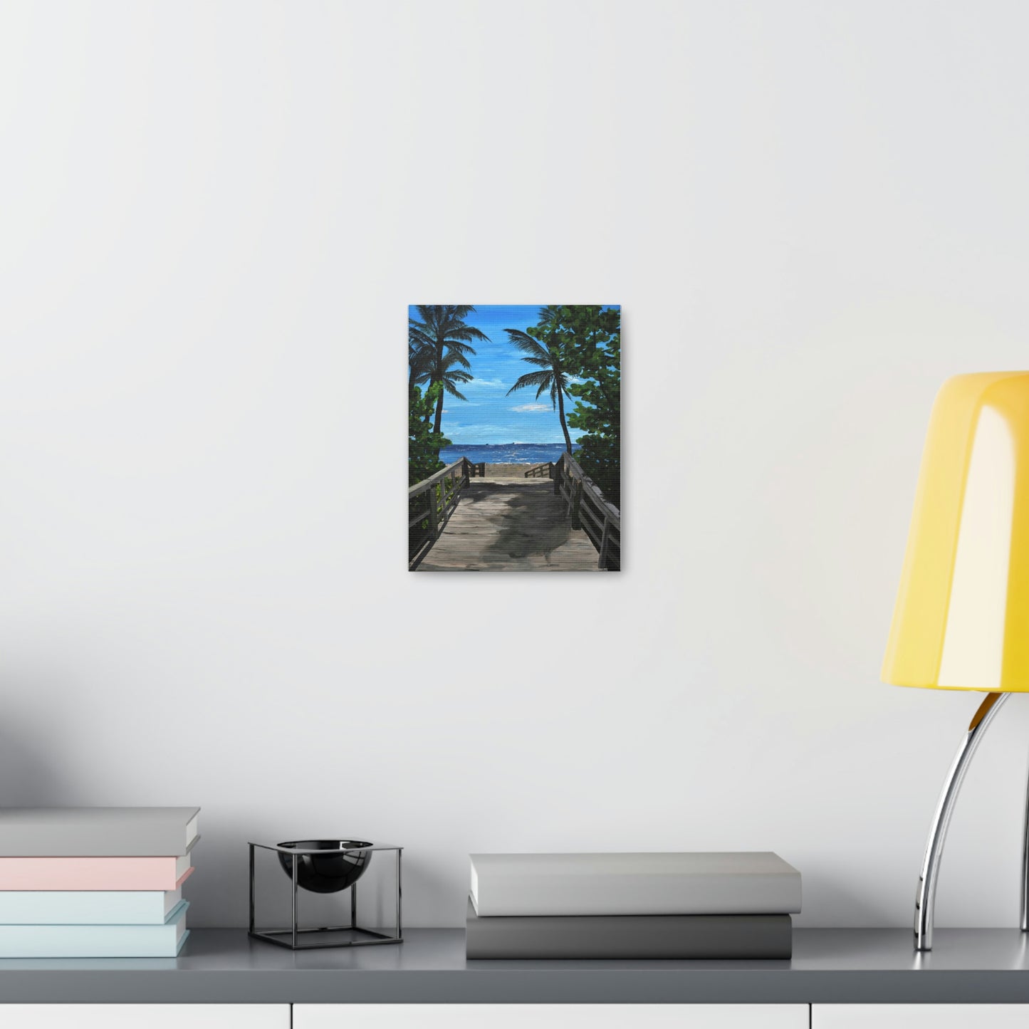 Serenity (Print) - Painting on canvas Beach landscape, palm trees, ocean, seashore, beach house clearwater beach painting Krystalmichelleart