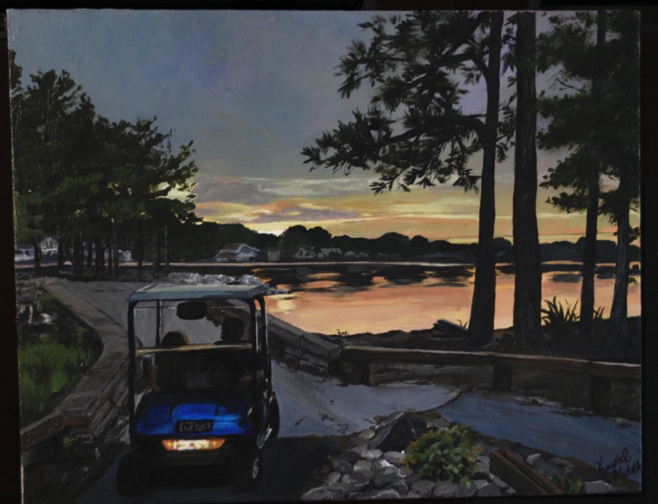 Peachtree City Georgia lake painting • Spyglass Island• Lake Peachtree original painting. 11x14 Canvas panel • Prints also available