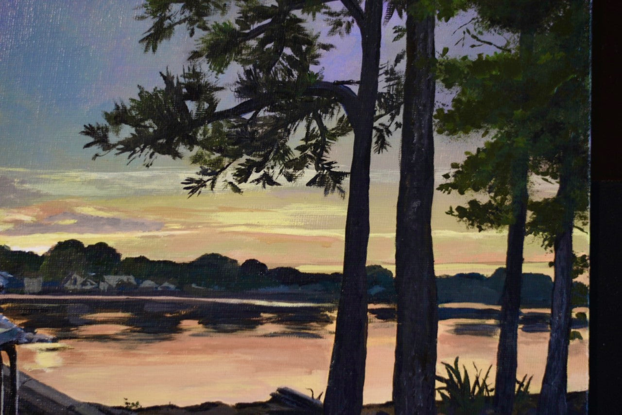 Peachtree City Georgia lake painting • Spyglass Island• Lake Peachtree original painting. 11x14 Canvas panel • Prints also available