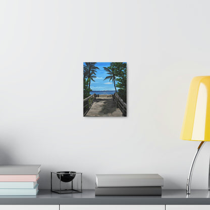 Serenity (Print) - Painting on canvas Beach landscape, palm trees, ocean, seashore, beach house clearwater beach painting Krystalmichelleart