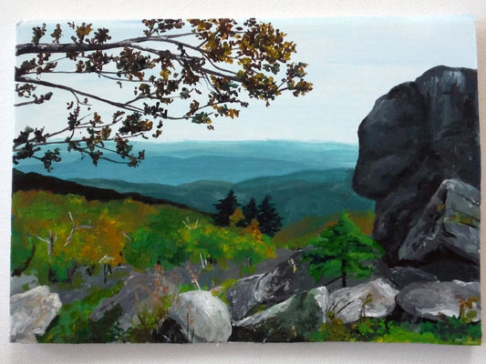 Mountain Painting, Grandfather Mountain, Original acrylic painting by krystalmichelleart Mountain landscape